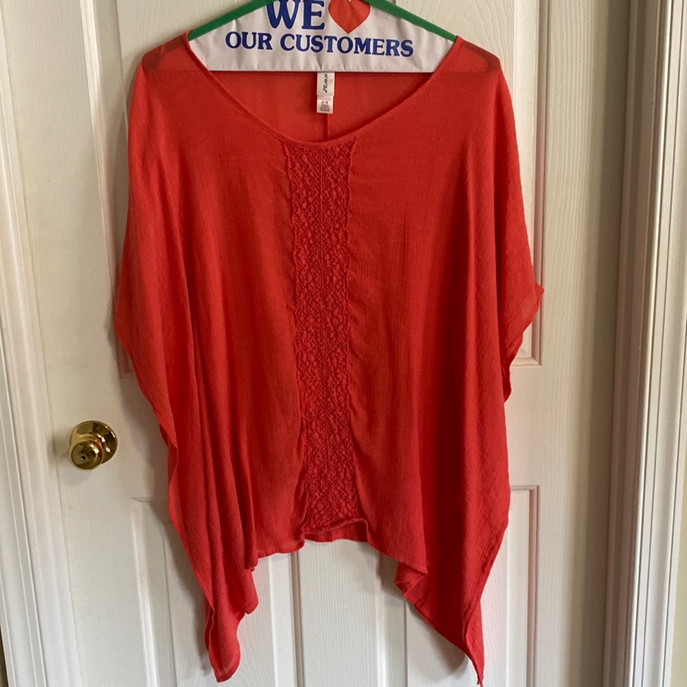 Coral Gauze Top
